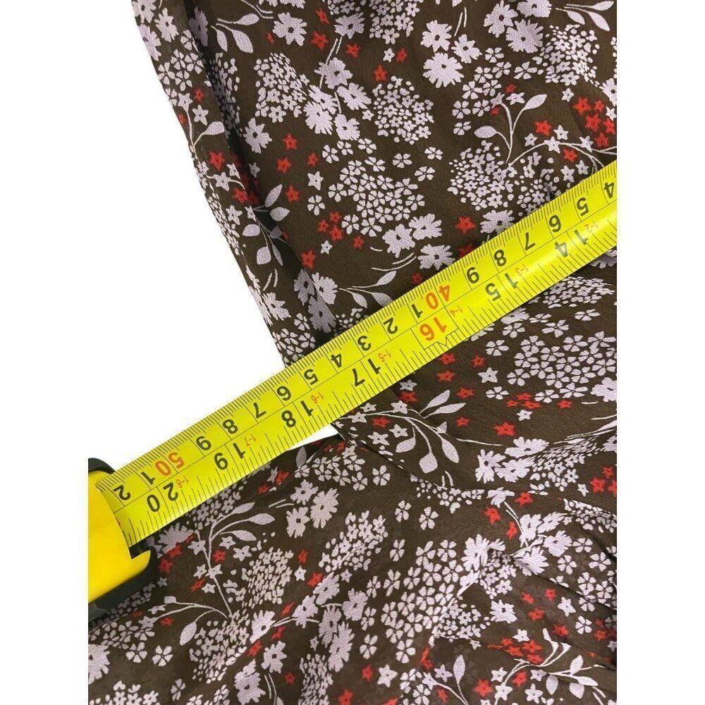 Boden Womens Midi Dress UK 8R US 4R Brown Purple Floral Ruffle Yoke D0307 NWT - Picture 8 of 10